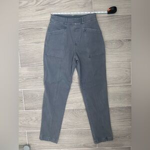 SPANX high rise Stretch Twill Straight Leg Hazy Blue pants size M